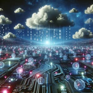 Futuristic Cloud Computing Scene | Digital Landscape