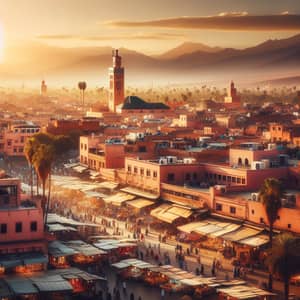 Panoramic View of Marrakesh, Morocco at Golden Hour