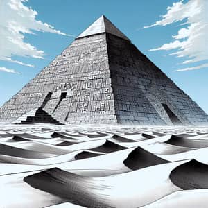 Desert Pyramid Illustration: Ancient Manga Artwork