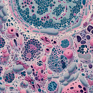Intricately Detailed Animal Tissue Microscopic View