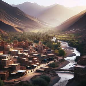 Peaceful Moroccan Village Nestled Between Two Majestic Mountains