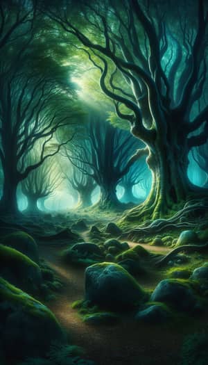Captivating Fantasy Forest with Ethereal Hues | Tranquil scene