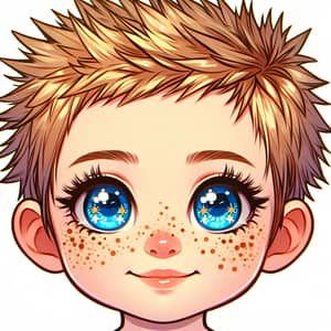 Cute Baby Girl with Spiky Blonde Hair | Anime Style