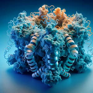 Detailed Microscopic View of Protein Molecule Structure