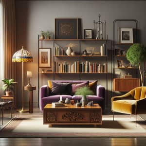 Cozy Living Room Furniture Set | Stylish Sofa, Modern Armchair, Wooden Coffee Table