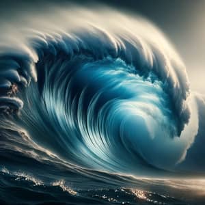 Majestic Deep Ocean Wave | Sapphire Blue Water Wall