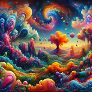 Psychedelic Landscape | Vivacious Colors & Abstract Shapes