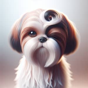 Animated Shih Tzu Dog with Enigmatic Black Spot on Right Eye