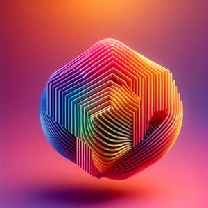 Vibrant 3D Geometric Shape on Gradient Background