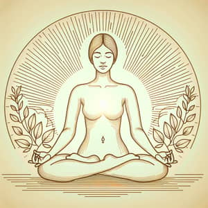 Serene Meditation Illustration: Tranquil Human Figure in Lotus Pose