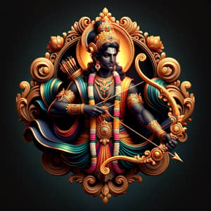 Divine 3D Representation of Lord Ram in Vibrant Attire
