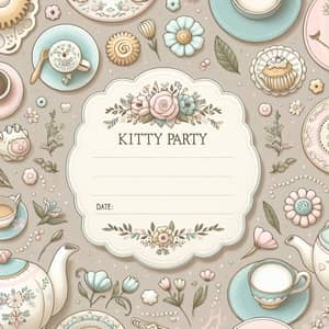 Charming Kitty Party Invitation Template | Date, Time, Venue