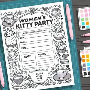Fun and Friendly Kitty Party Template: Date, Time, Venue