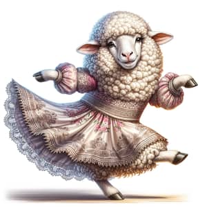 Elegant Dancing Sheep in Stylish Attire