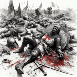 13th Century Bohemian Knight on Battlefield Sketch