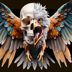 Skull Bird Hybrid Creature - Mystical Art Creation