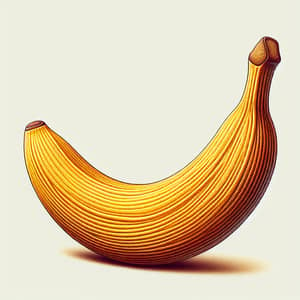 Bright Yellow Ripe Banana - Detailed Texture and Curve