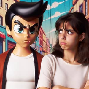 Hispanic Girl Upset with Black-Haired Boyfriend | Animated Scene