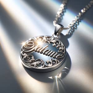 Personalized Engraved Name Necklace - Silver Pendant Jewelry
