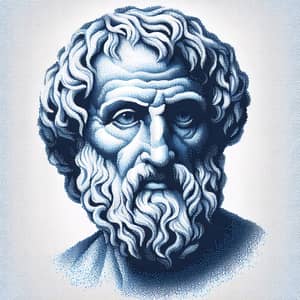 Epictetus Oil Painting in Pointillism Style