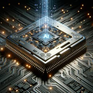 Intricate AI Chip: Futuristic Technological Advancement