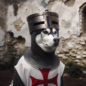 Medieval Templar Knight Husky | Courageous Dog in Armor