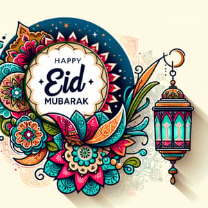Eid Mubarak Cards for Eid-Ul-Adha Festival | Arabic Lantern Design