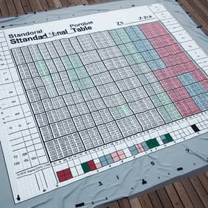 Standard Normal Probability Table on Tarpaulin | Color-Coded Grid