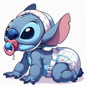 Adorable Baby Stitch Crawling | Animated Nursery Character