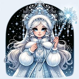 Snow Maiden Illustration | Traditional Eastern European Character