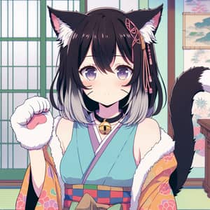 Adult Nekogirl Anime | Feline Character Anime Artwork