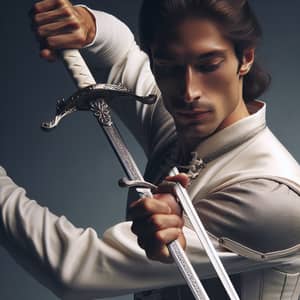 Swordsman with White Sword | Medieval European Attire