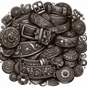 Intricate Belt Scene with Rich Textures and Creative Designs