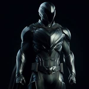 Sleek Armored Hero in Dark Futuristic Suit | Defiant Pose