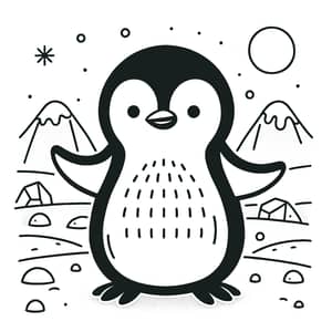 Adorable Penguin Coloring Page for Kids | Fun & Friendly Design