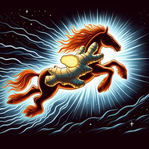 Powerful Ginger Illustration | Aura of a Hundred Horses