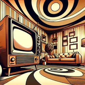80s Nostalgia: Vintage TV in Retro Living Room