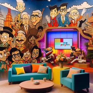 Vibrant Philippine Cartoon Talk Show Studio Set