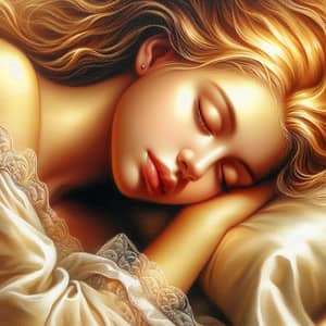 Serene Sleeping Figure Oil Painting | Tranquil Repose Artwork