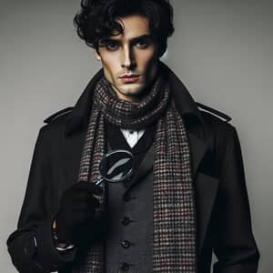 Victorian-Era Detective Character with Sharp Features