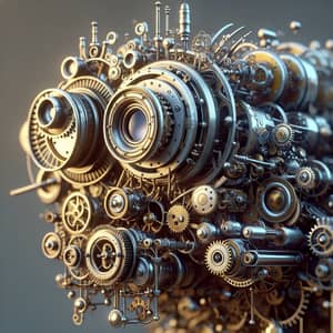 Charming Steampunk Mechanical Entity in Macro Detail