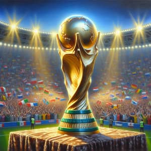 2026 World Cup Championship Trophy Oil Painting