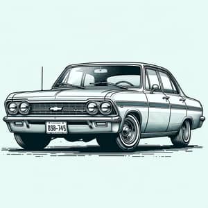 Chevrolet Opala Minimalist Drawing on Transparent Background