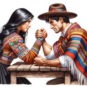 Peruvian vs. Bolivian Arm Wrestling | Traditional Attire Showdown