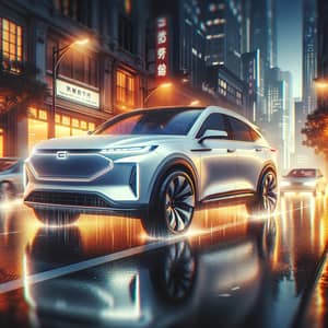 2025 Hyundai Santa Fe Driving in Rainy City Night | SUV Illuminate Scene