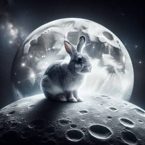 Rabbit on the Moon: Serene Night Sky Imagery