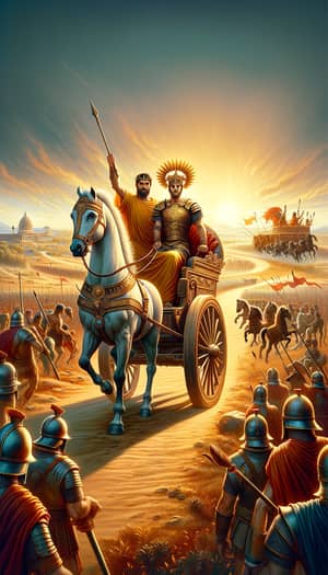 Captivating Realistic Illustration of Lord Krishna and Arjun in Mahabharat Battle