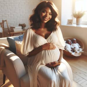 Radiant African American Woman Expecting Twins | Maternity Glow