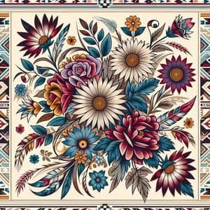 Traditional Dakota Native American Floral Artwork Design