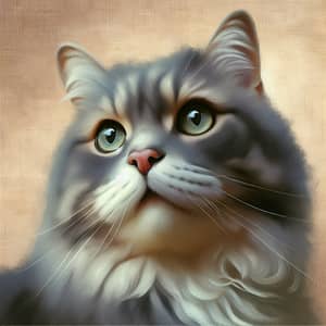 Realistic Painting of a Cat - Beautiful Cat Artwork